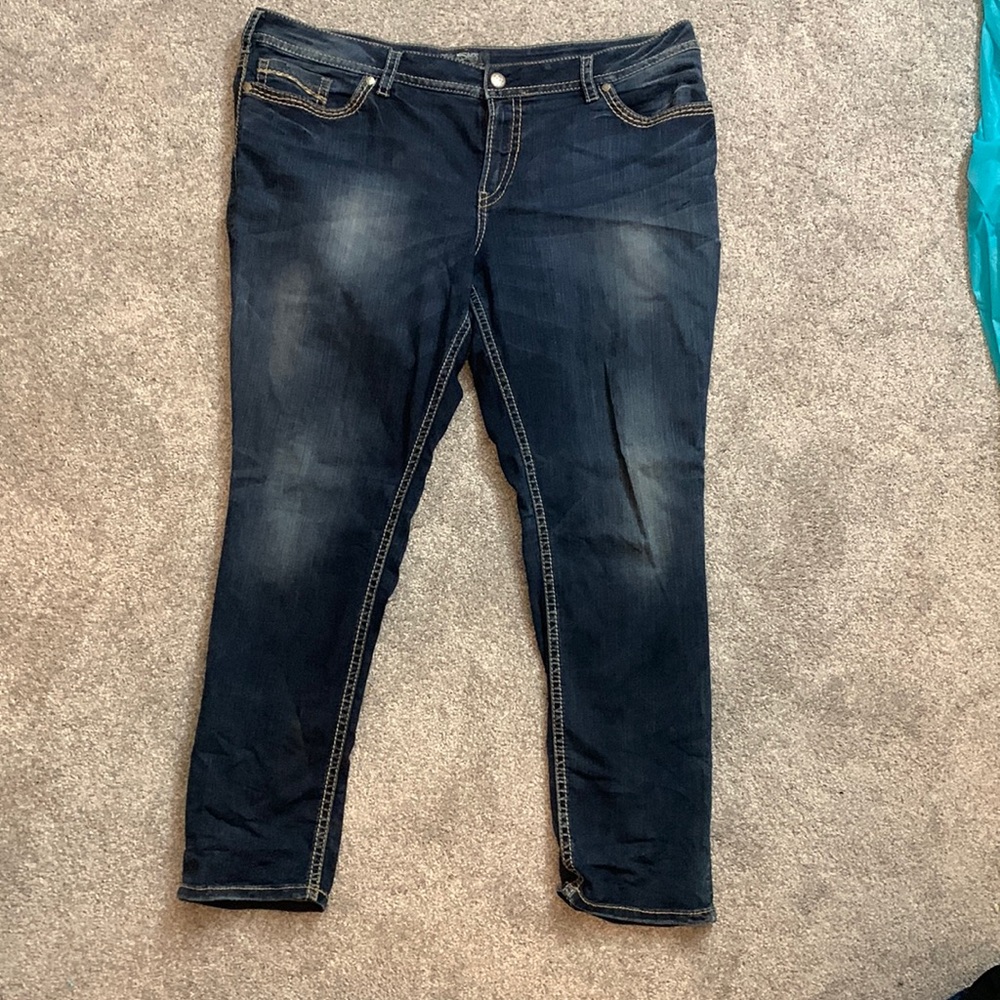 Silver dark denim jeans